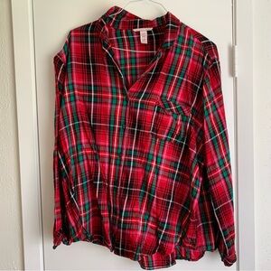 Victoria's Secret Red and Green Plaid Sleep Shirt